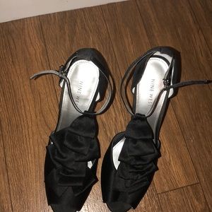 Nine West Black Satin Heels